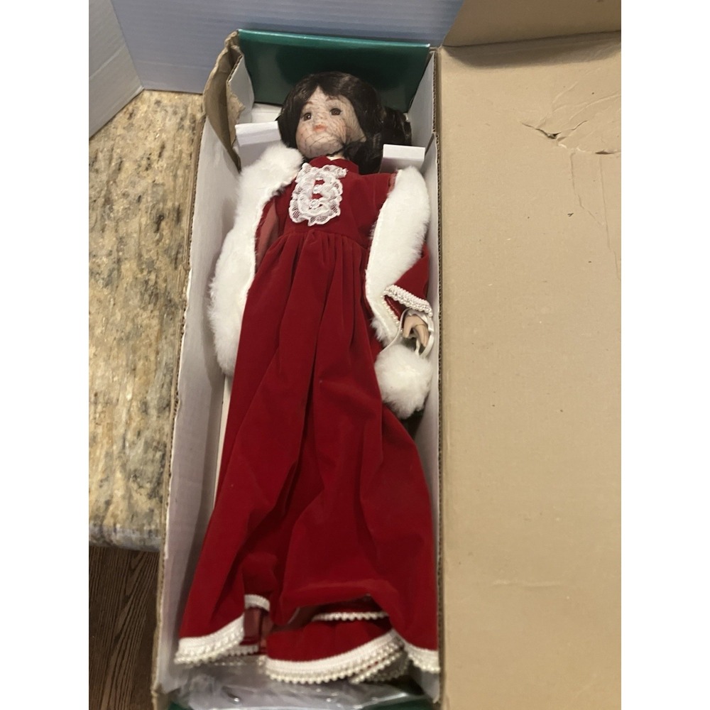 House of Lloyd" Alexandria- Porcelain Doll New With  Box Red Velvet Dress 1996